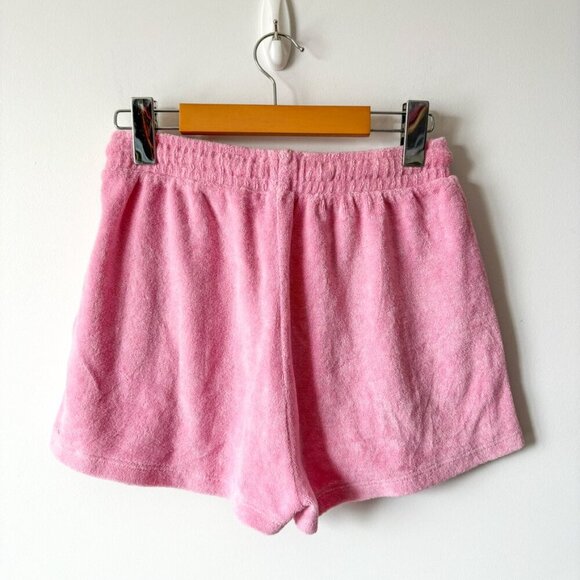 Zara Terry Cloth SET Scoop Neck Crop Top High Waist Shorts Pink Size Small - Picture 8 of 10